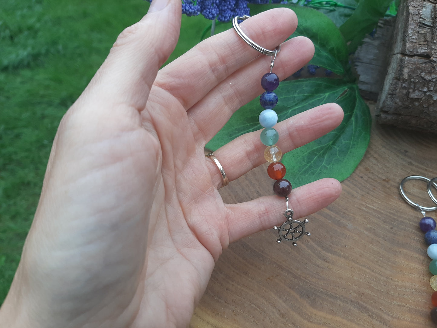 Handmade Chakra Keyring with Charms
