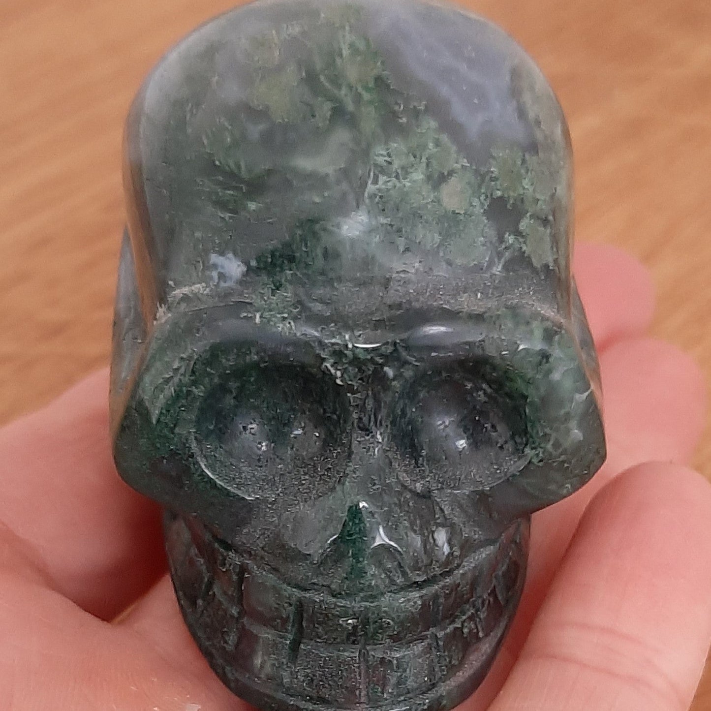Moss Agate Skull 5.5cm