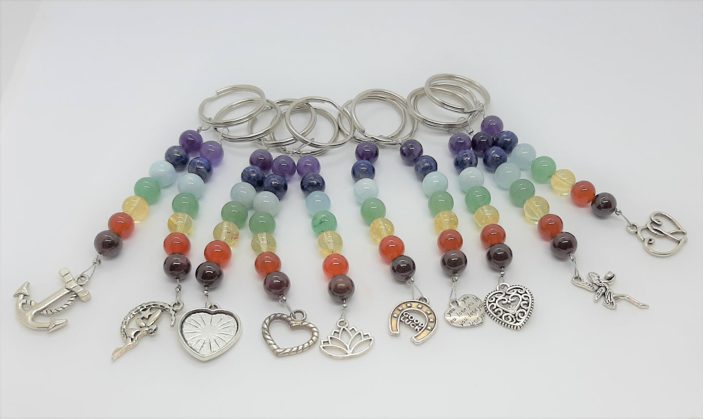 Handmade Chakra Keyring with Charms