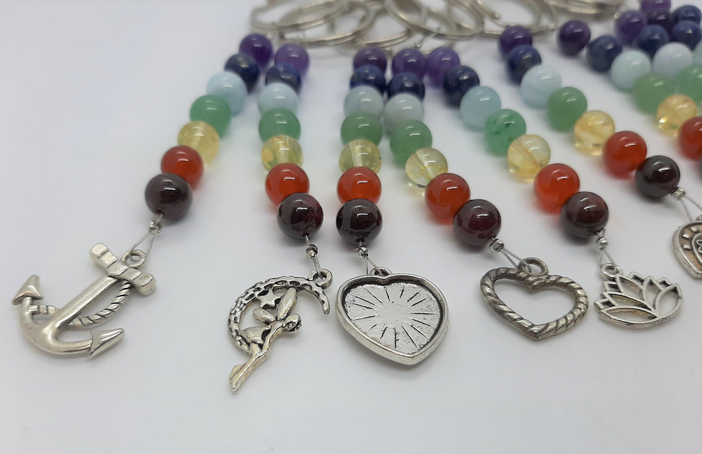 Handmade Chakra Keyring with Charms