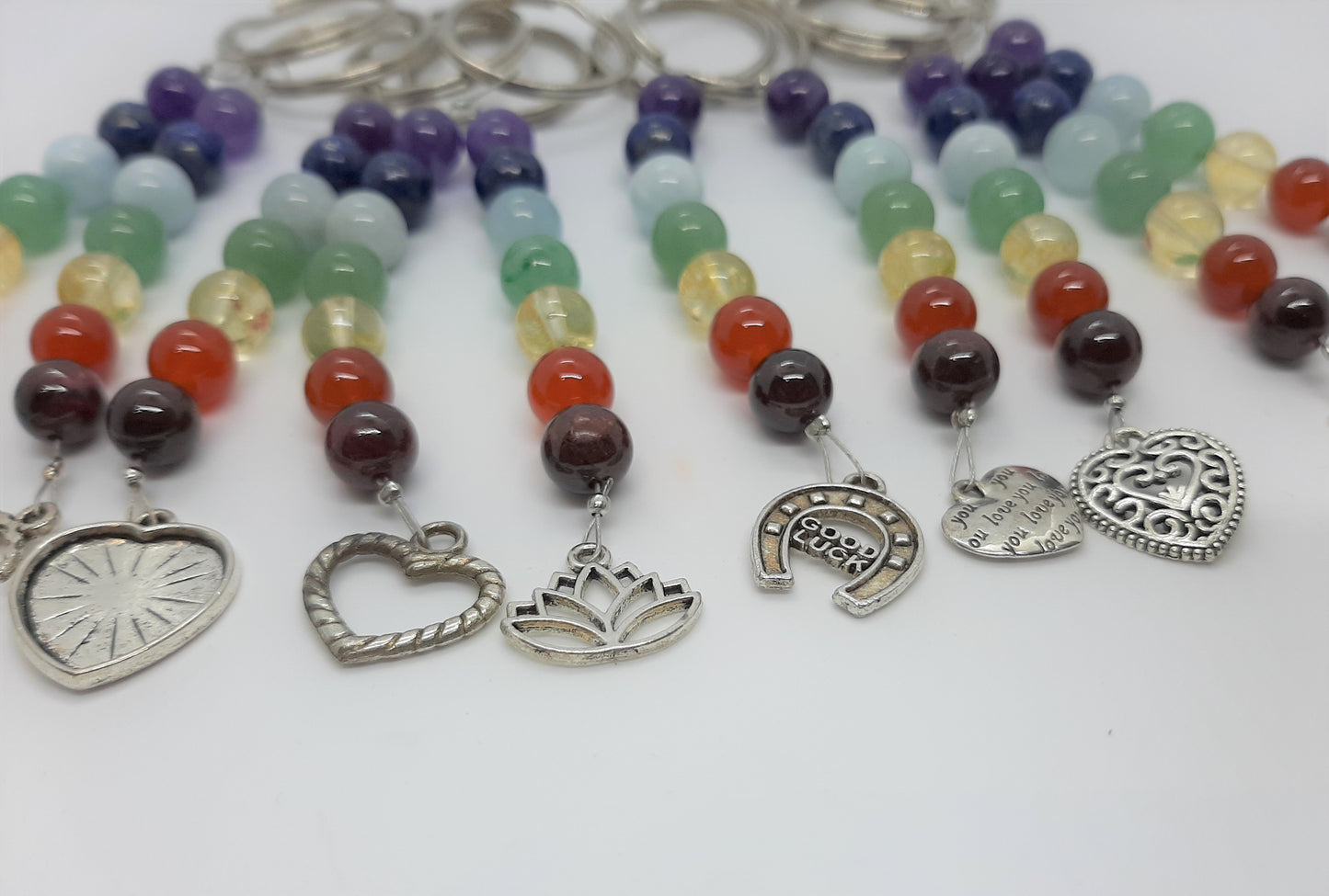 Handmade Chakra Keyring with Charms
