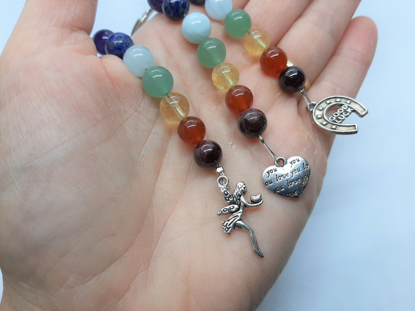 Handmade Chakra Keyring with Charms