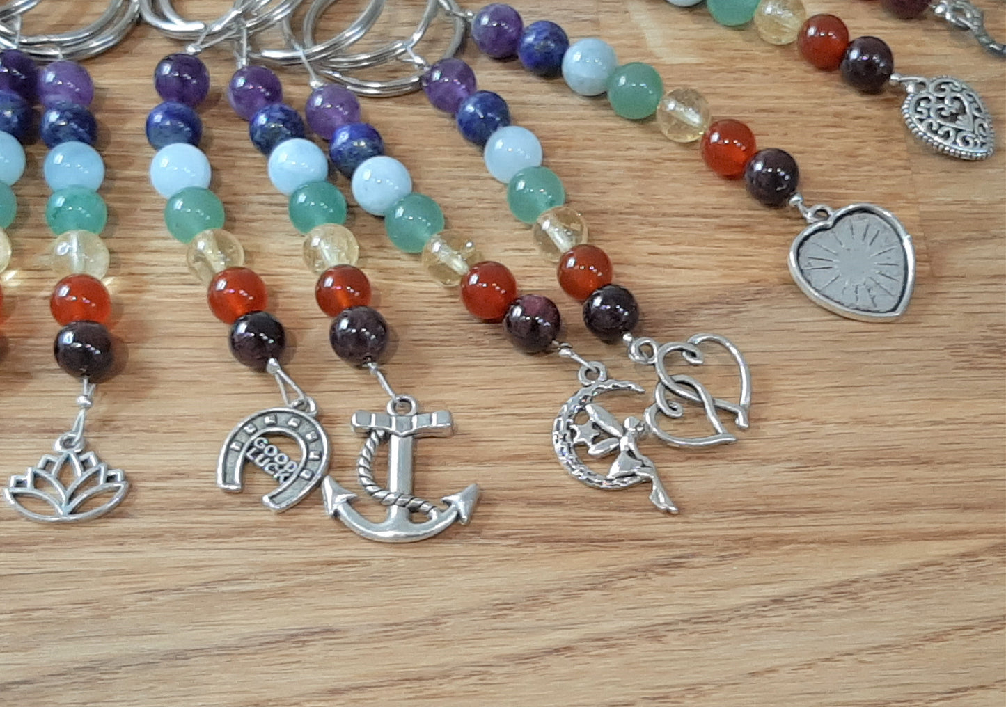 Handmade Chakra Keyring with Charms
