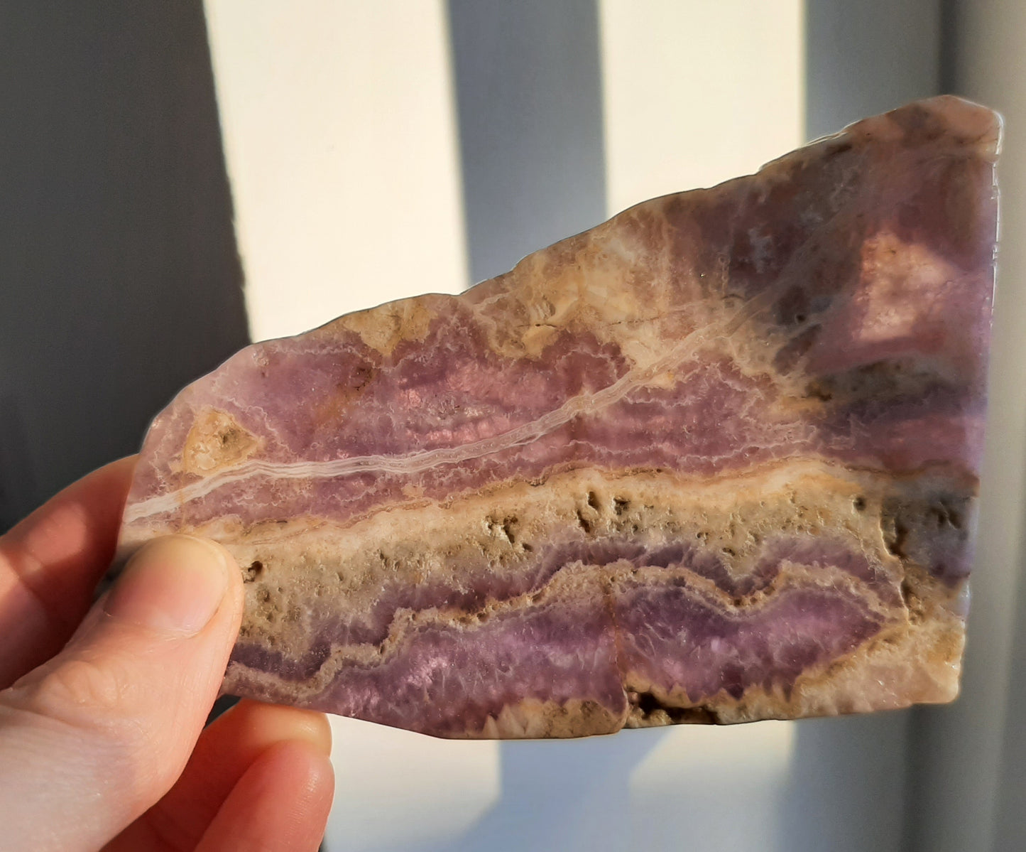 Chevron Amethyst Slice 11cm
