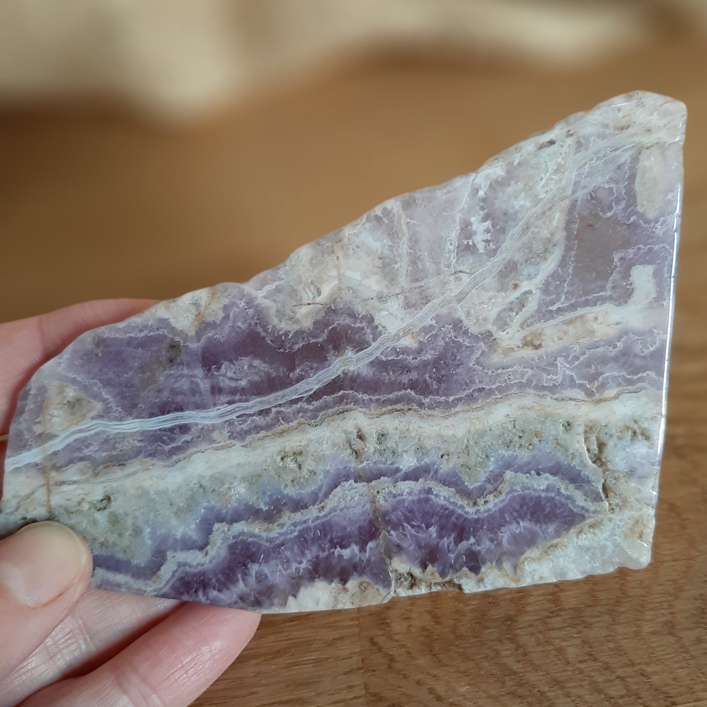 Chevron Amethyst Slice 11cm