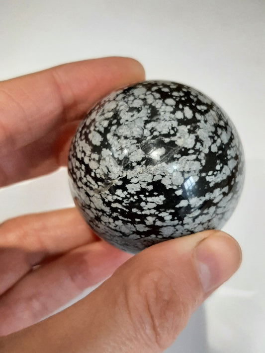 Snowflake Obsidian crystal gemstone sphere