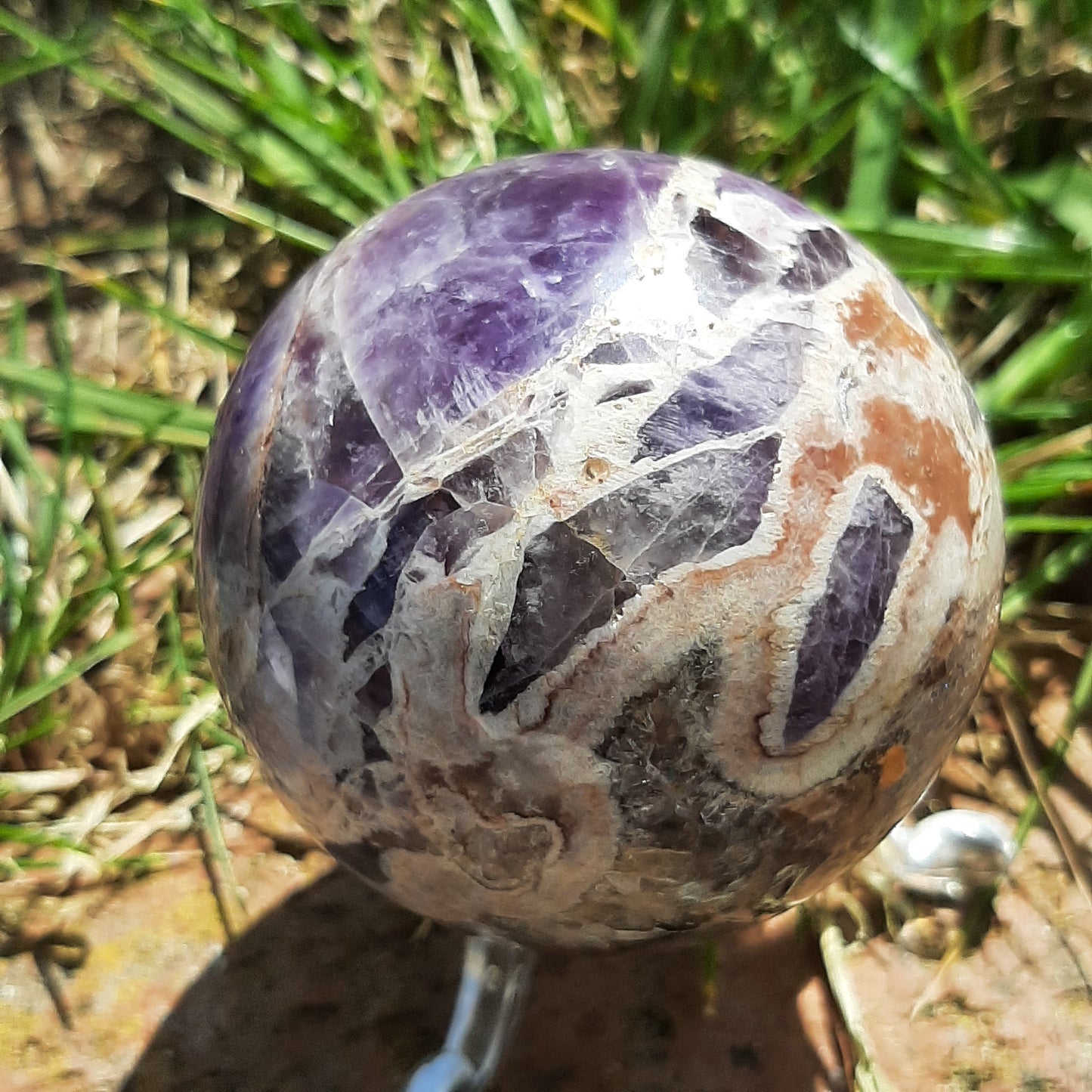 Chevron Amethyst Sphere 6cm