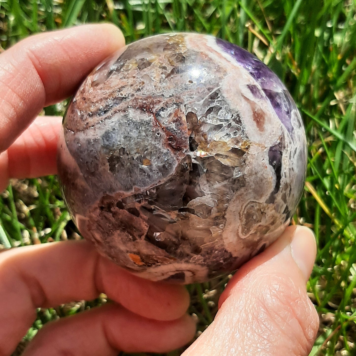 Chevron Amethyst Sphere 6cm