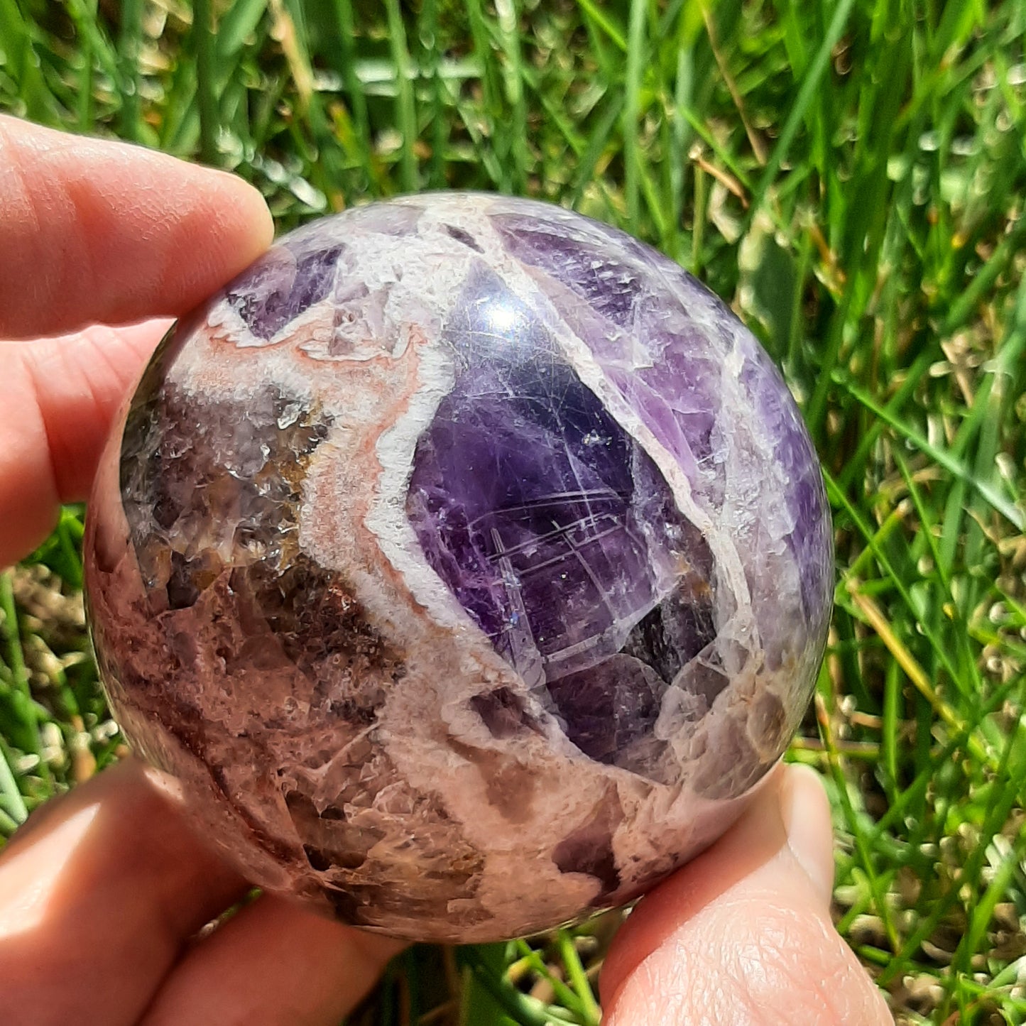 Chevron Amethyst Sphere 6cm