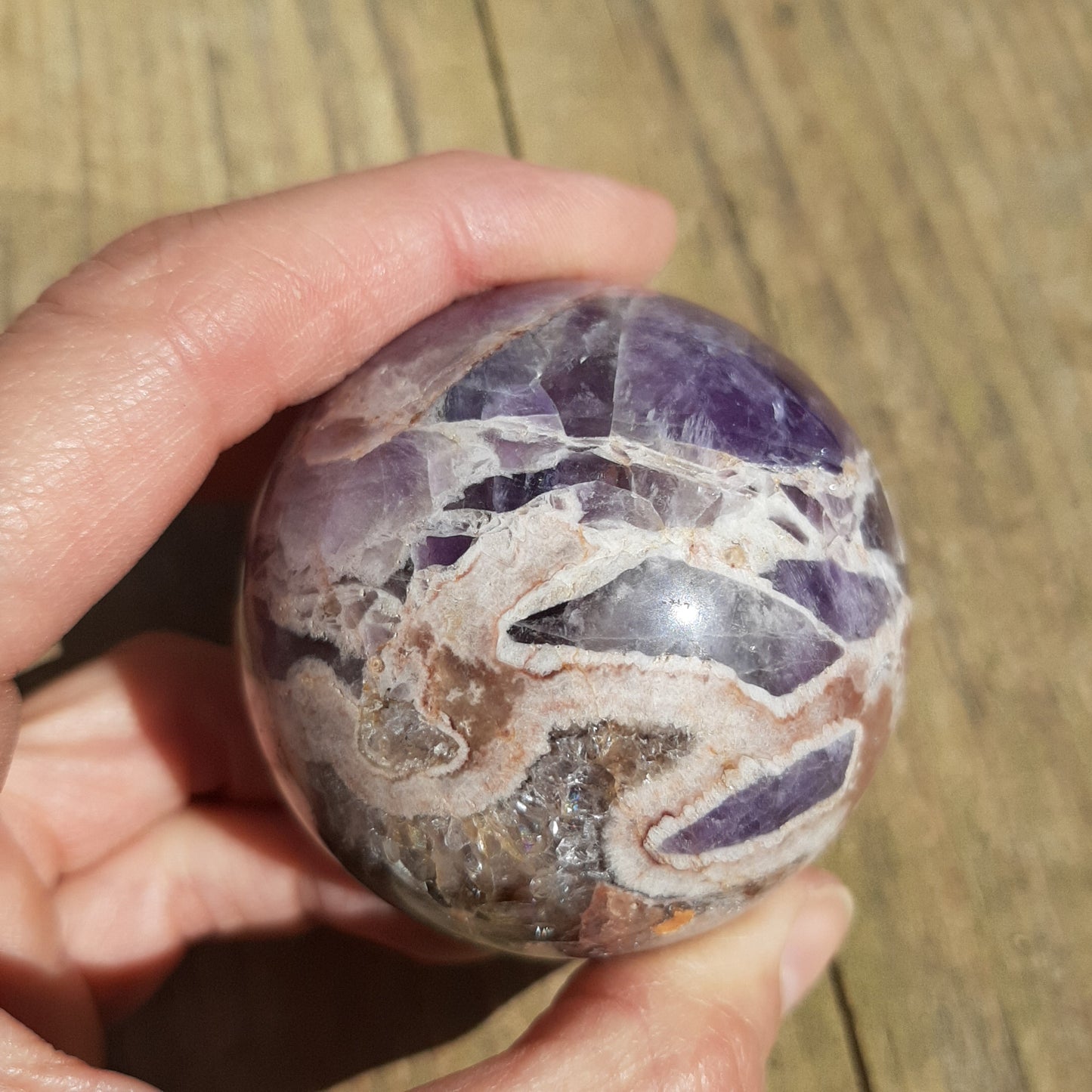 Chevron Amethyst Sphere 6cm
