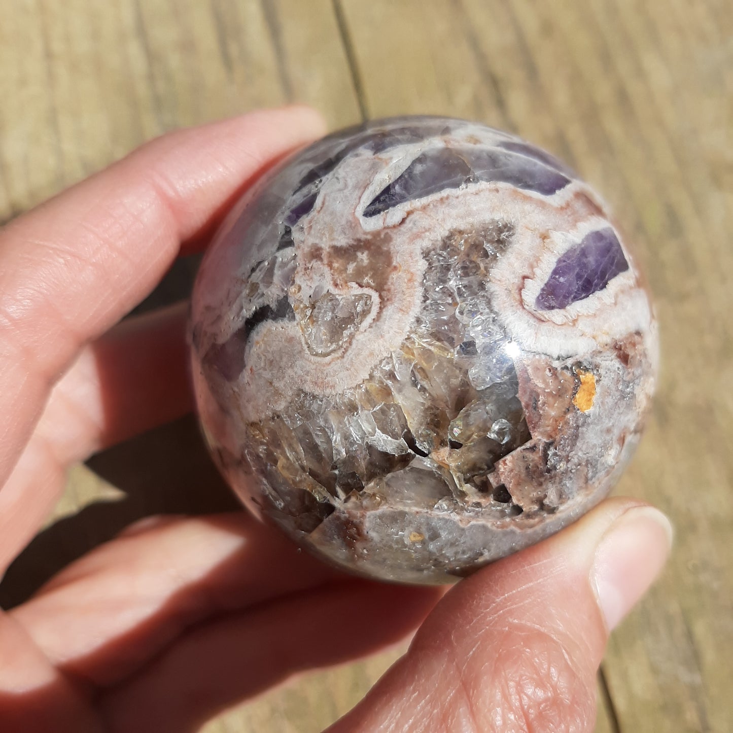 Chevron Amethyst Sphere 6cm