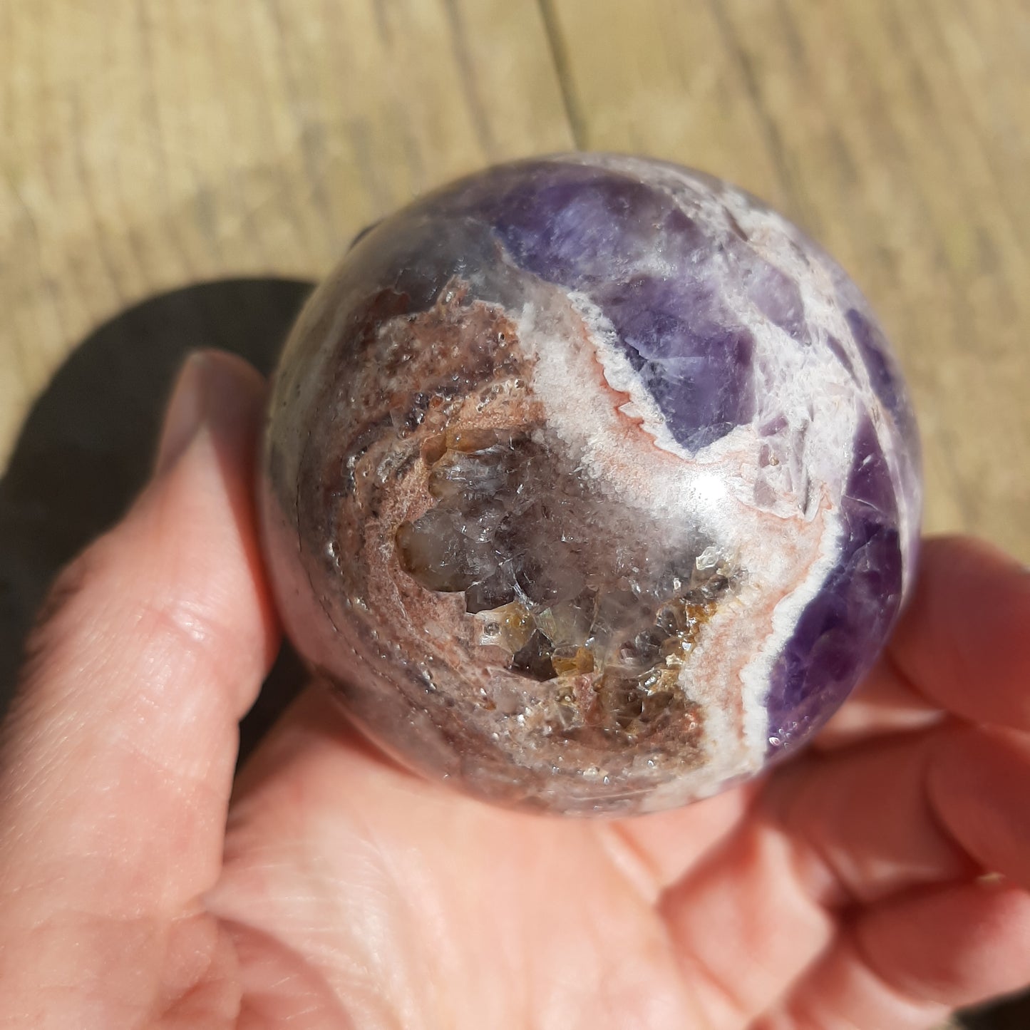 Chevron Amethyst Sphere 6cm