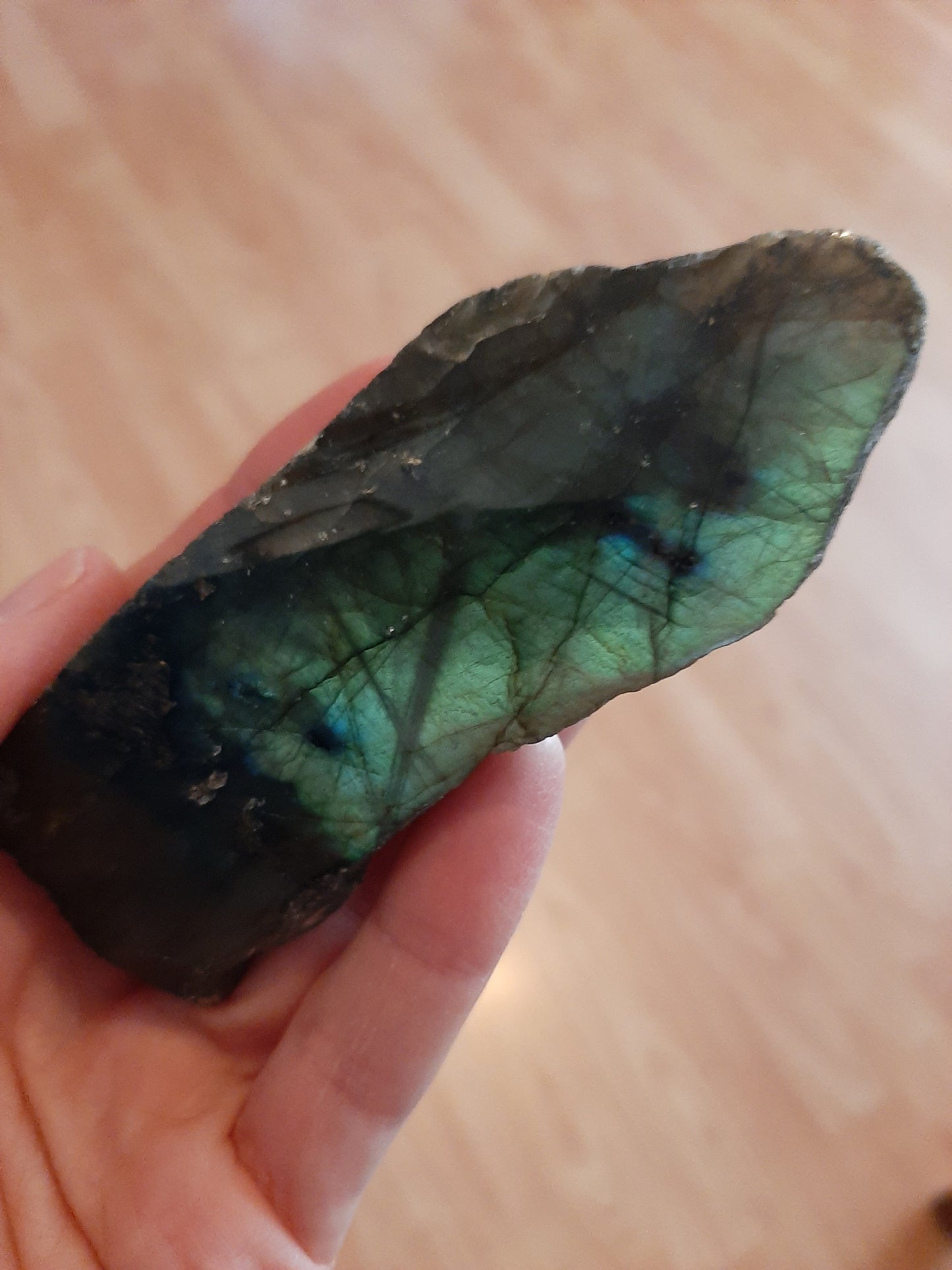Labradorite Part-Polished Chunk 10cm
