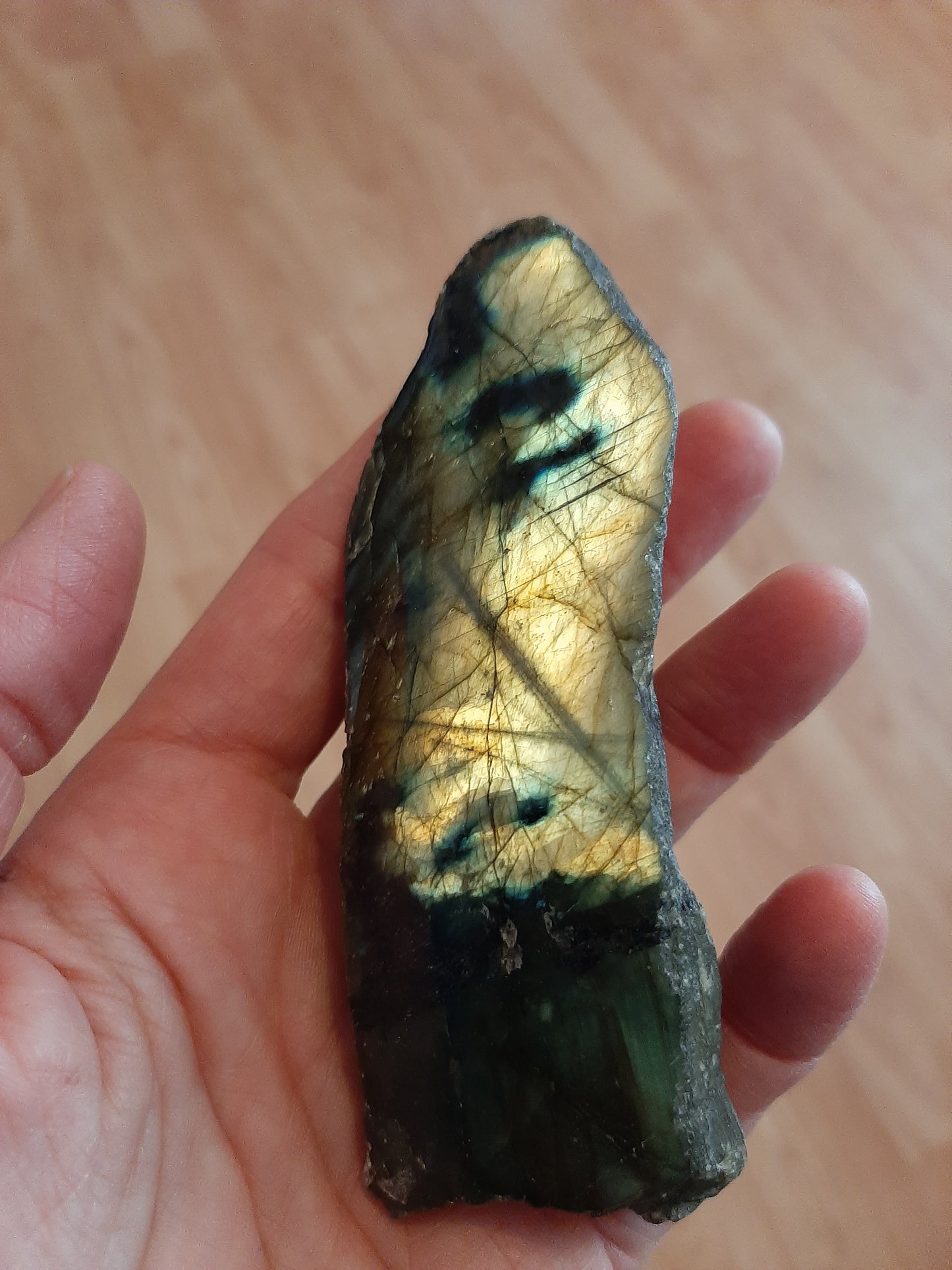 Labradorite Part-Polished Chunk 10cm