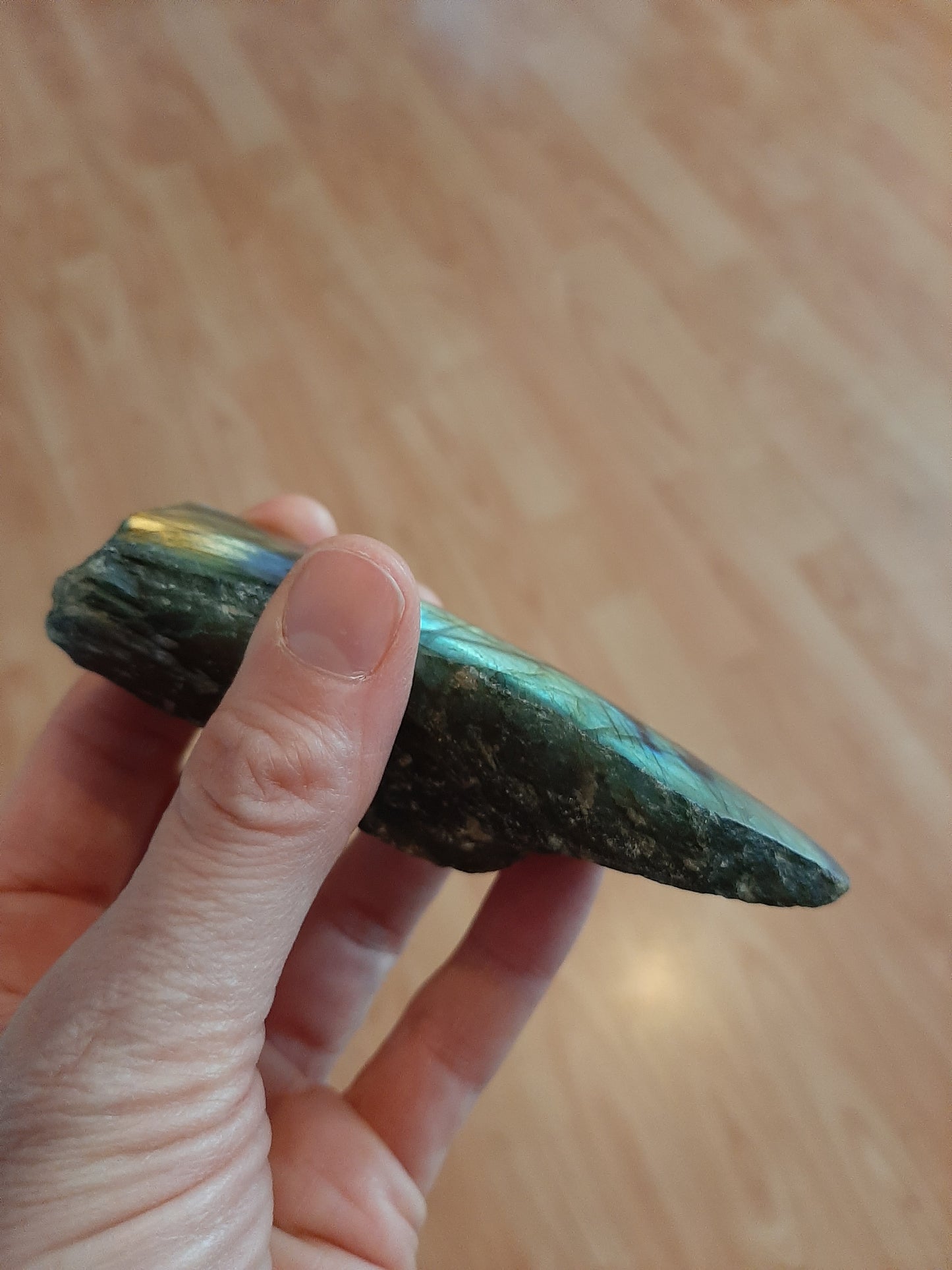 Labradorite Part-Polished Chunk 10cm
