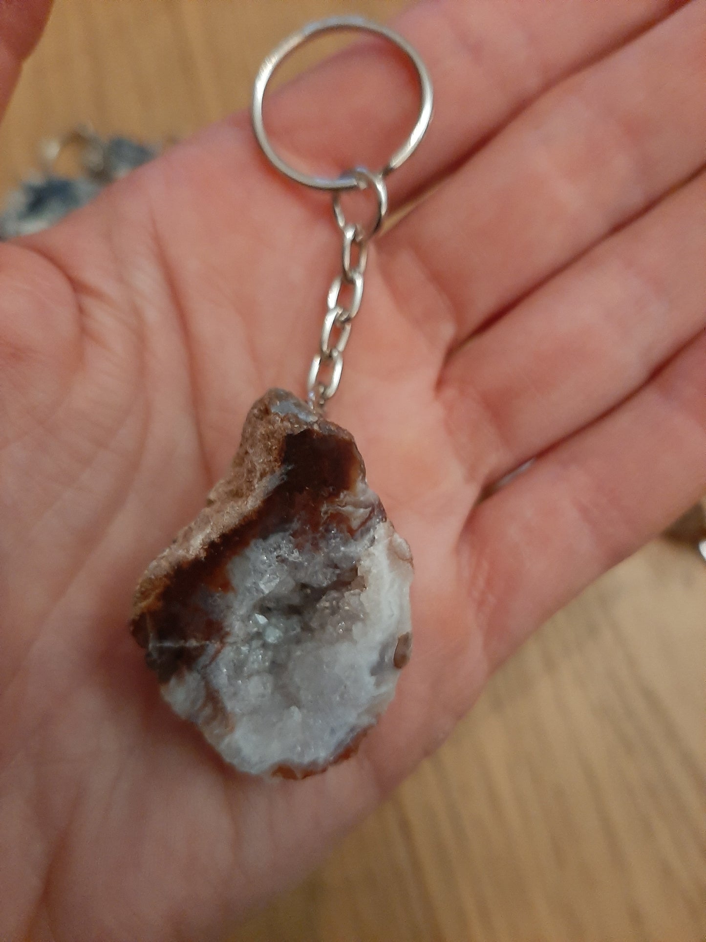 Agate Geode Keyring