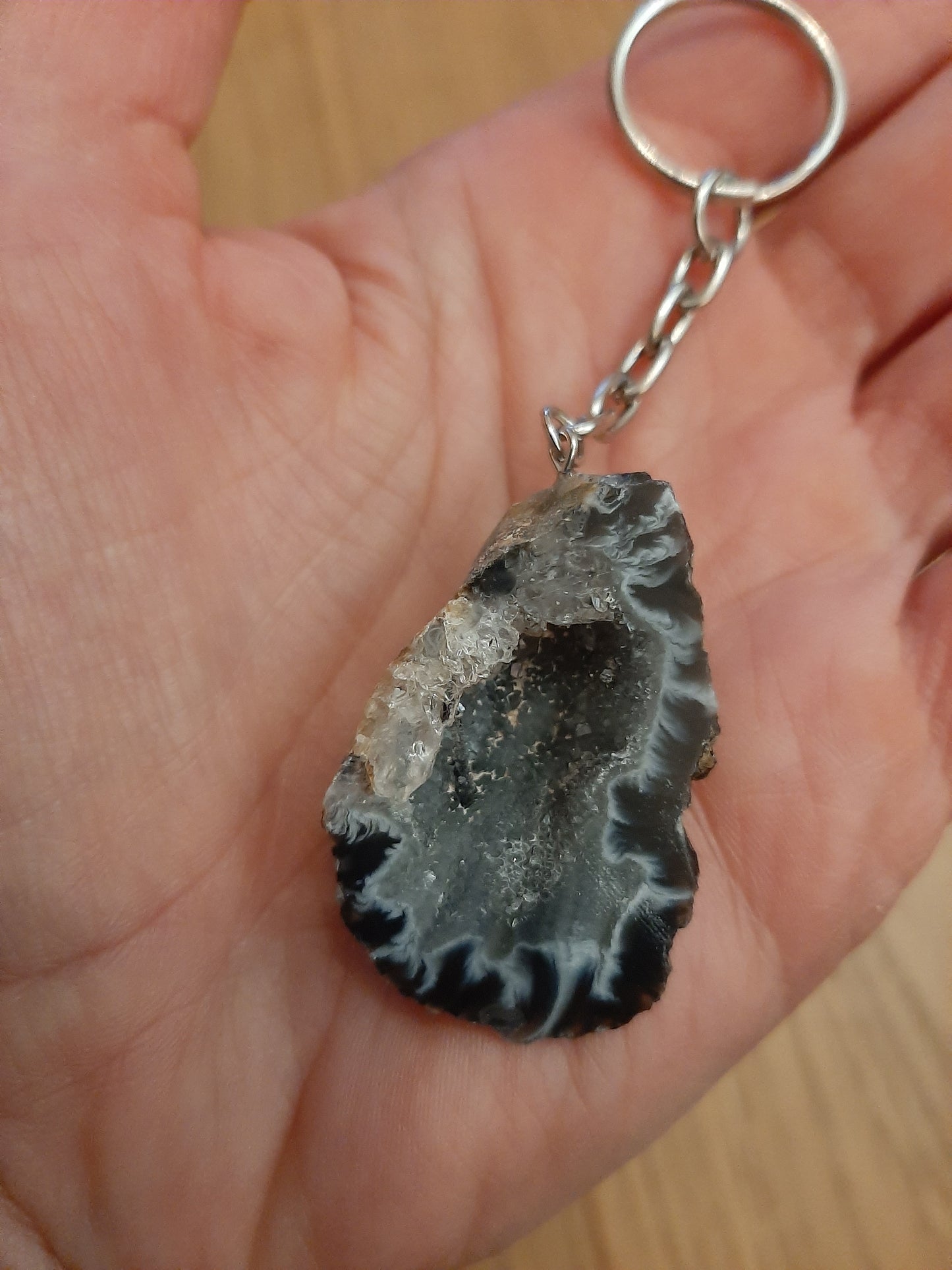 Agate Geode Keyring