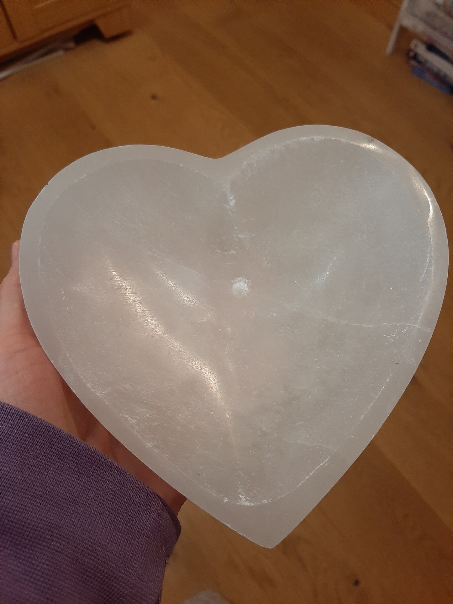 Selenite Heart Dish (Seconds)