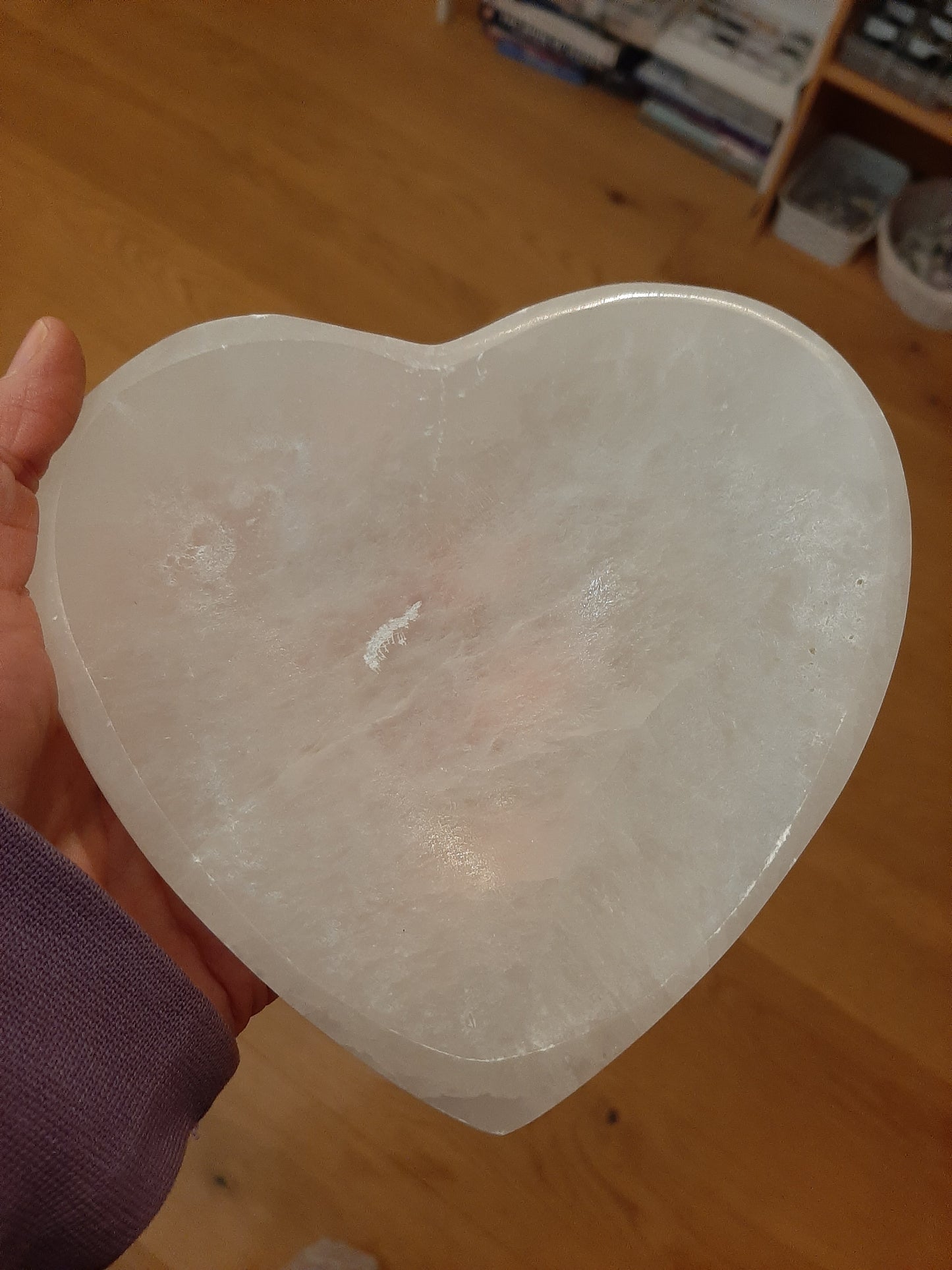 Selenite Heart Dish (Seconds)