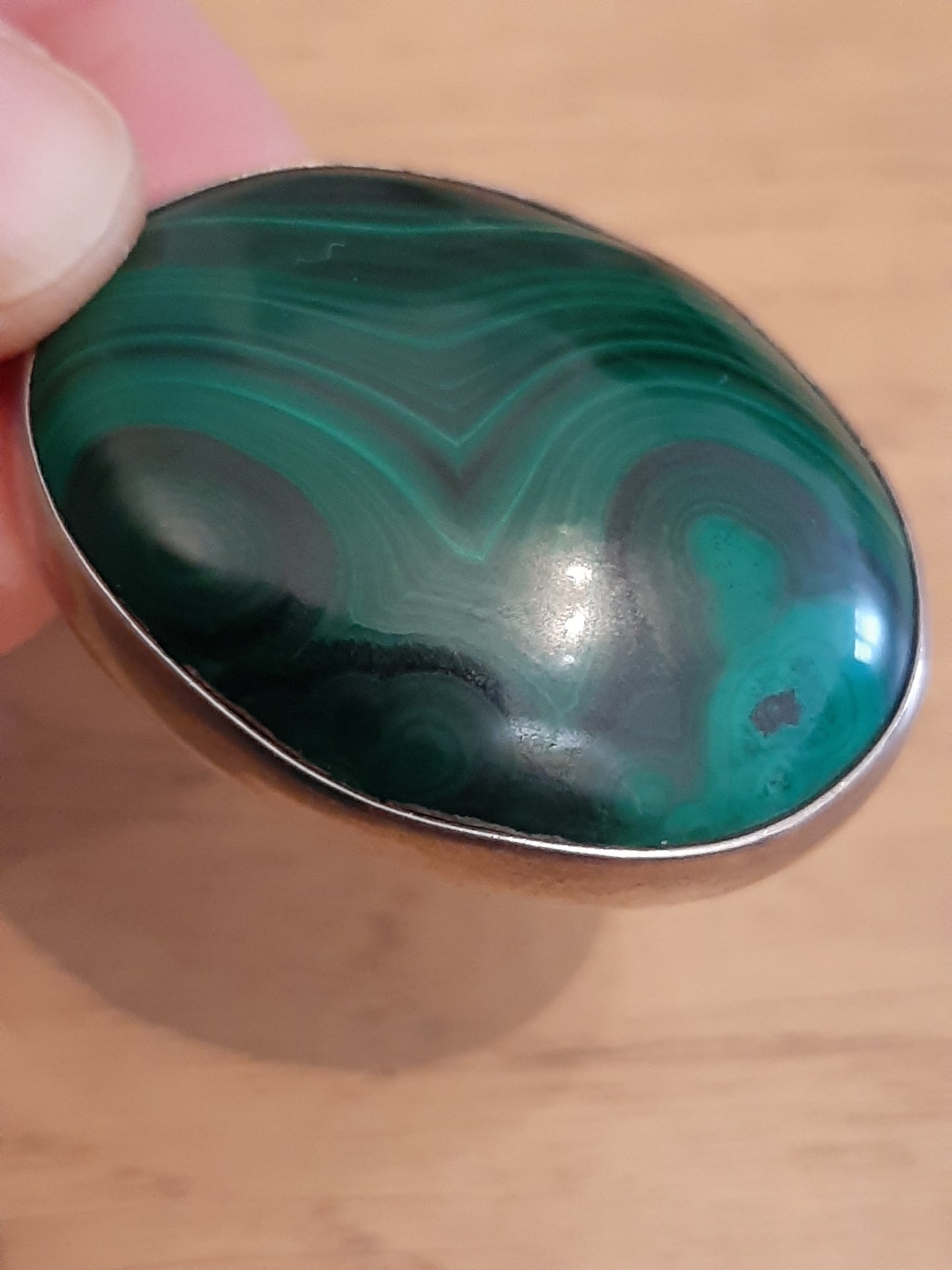 Malachite Pendant in 925 Silver