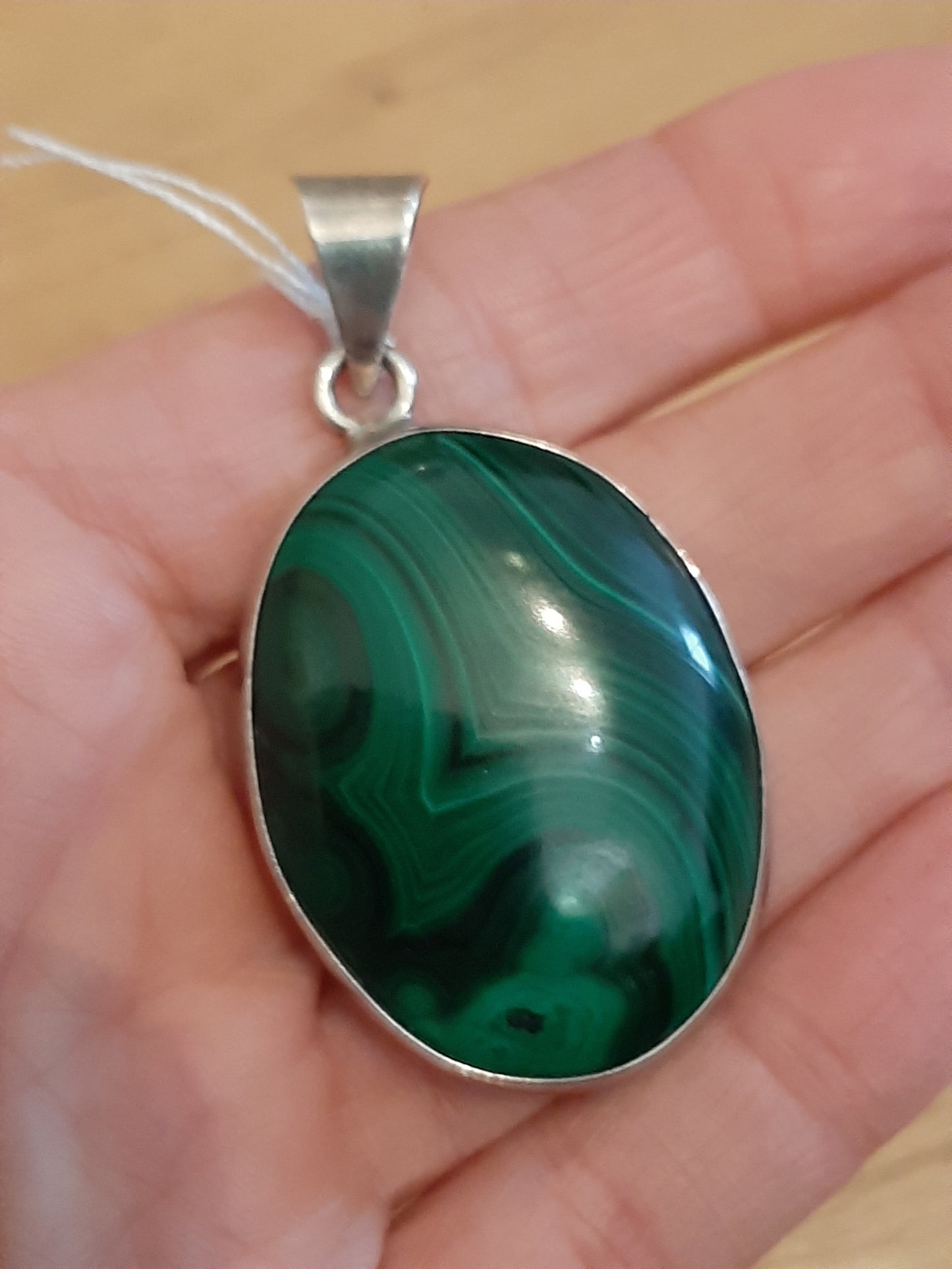 Malachite Pendant in 925 Silver