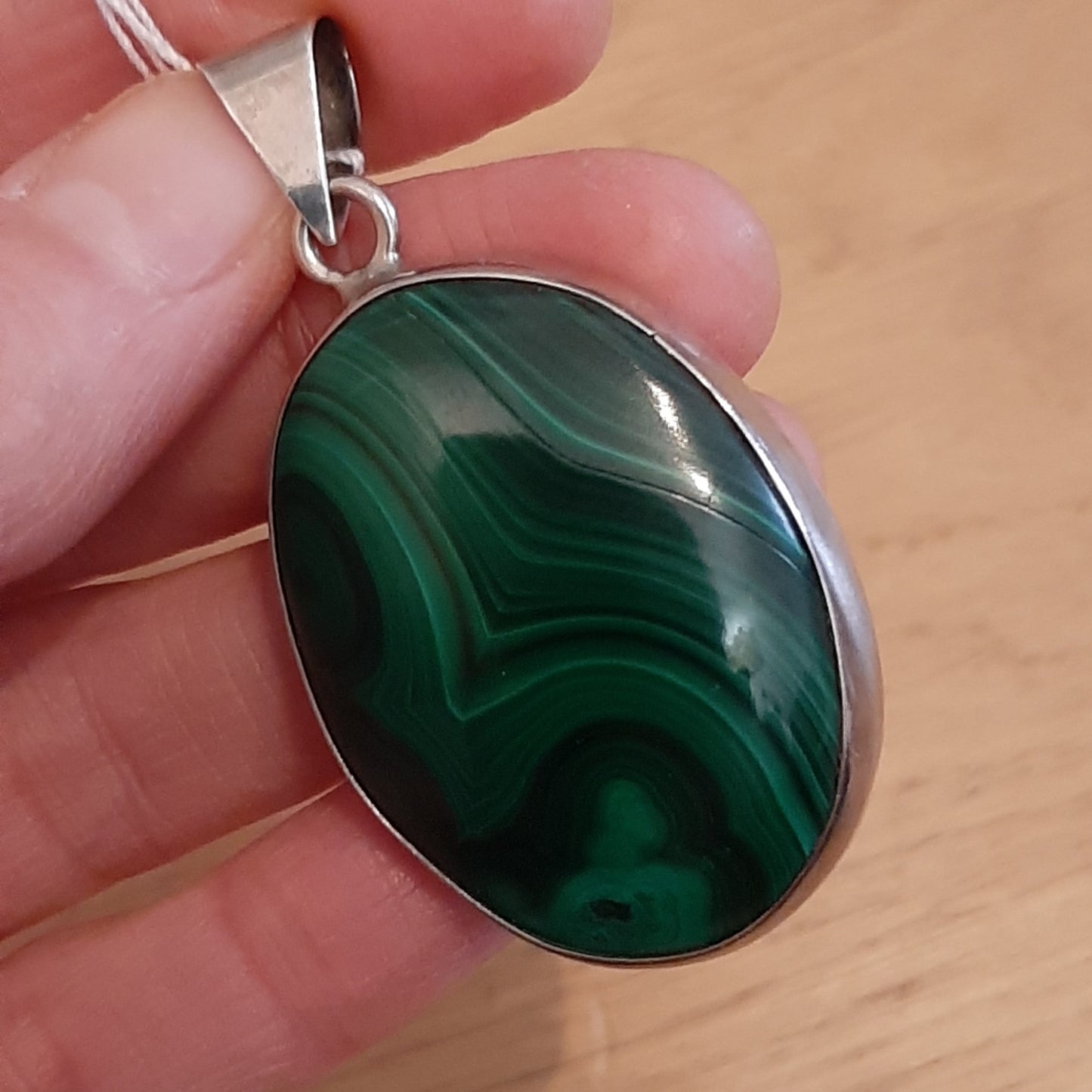 Malachite Pendant in 925 Silver