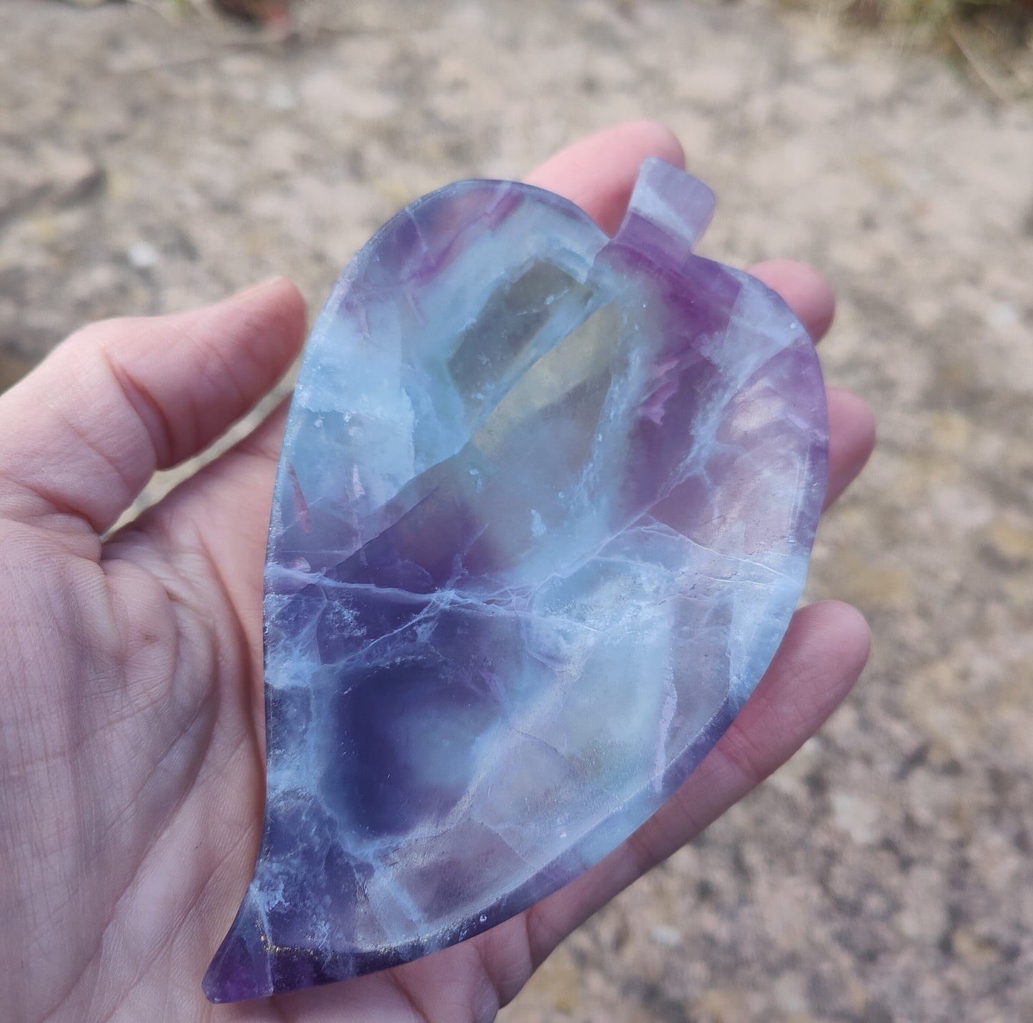 Fluorite Leaf Trinket Dish 11cm