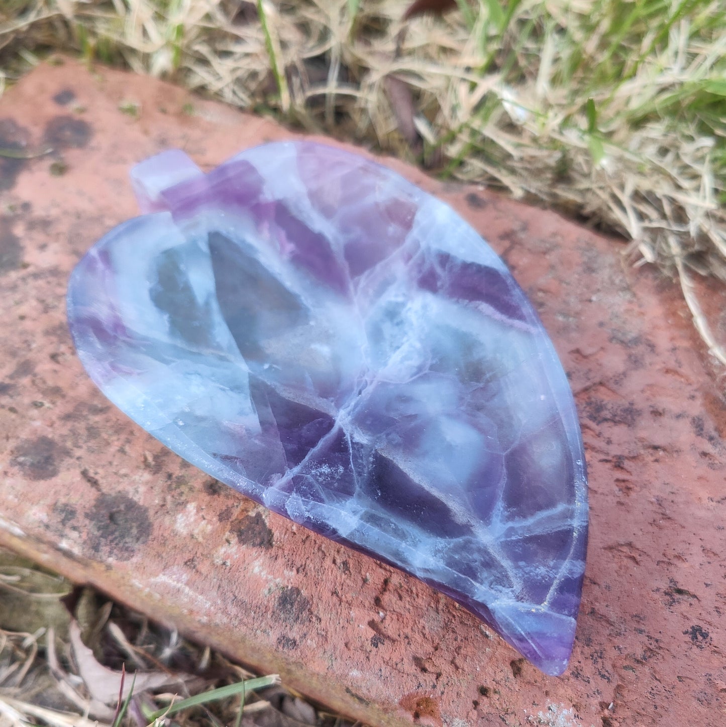 Fluorite Leaf Trinket Dish 11cm