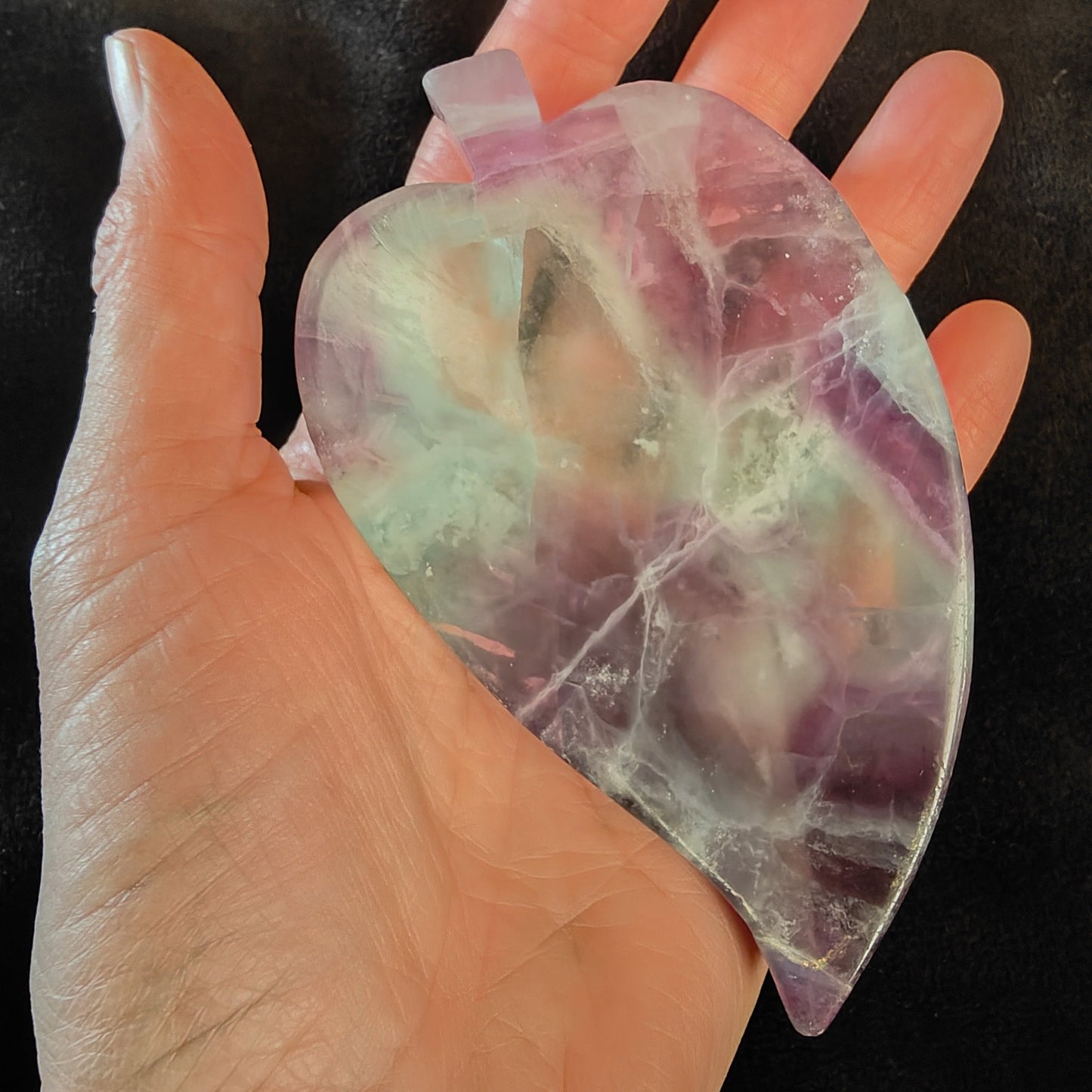 Fluorite Leaf Trinket Dish 11cm