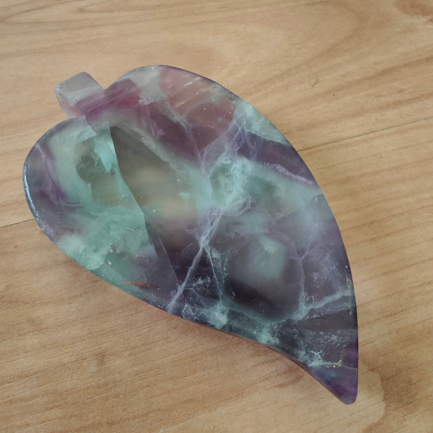 Fluorite Leaf Trinket Dish 11cm