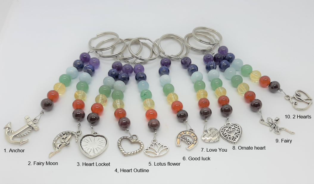 Handmade Chakra Keyring with Charms