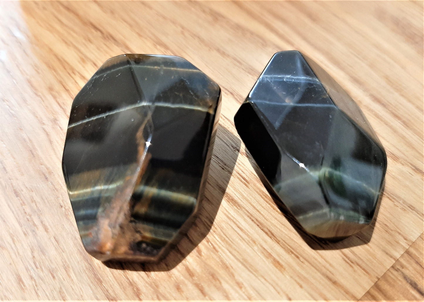 Tigers Eye Carved Geometric Shape