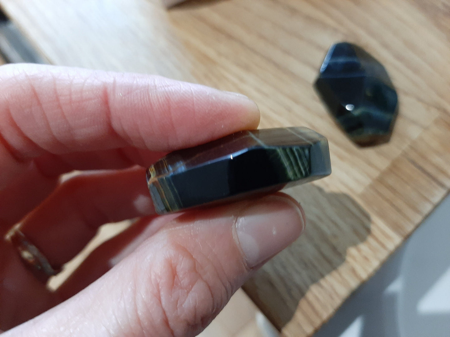 Tigers Eye Carved Geometric Shape