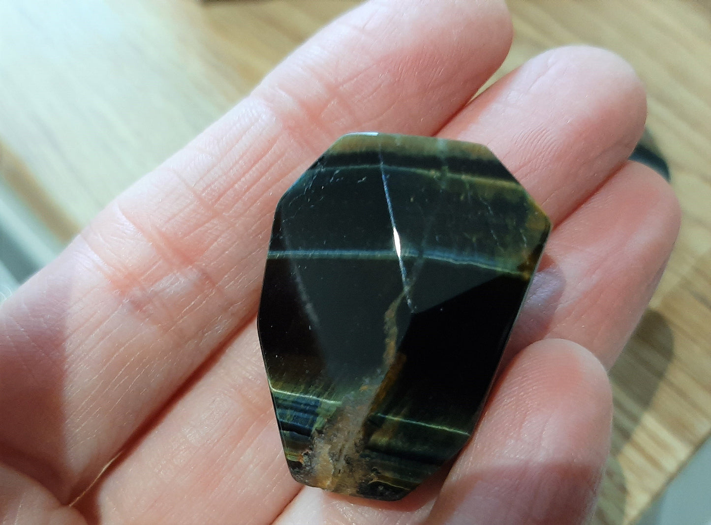 Tigers Eye Carved Geometric Shape