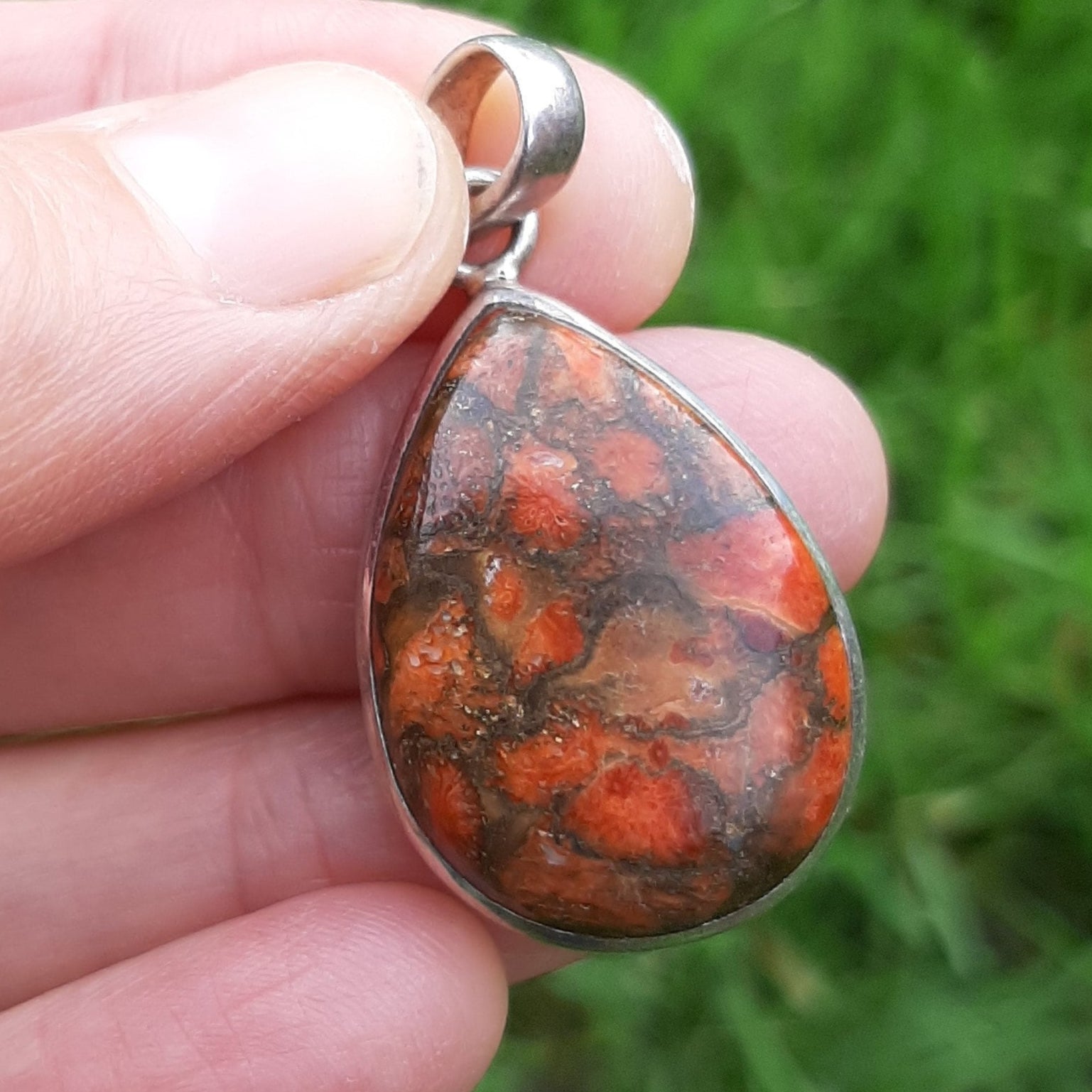 Red Sponge Coral 925 Sterling Silver Pendant – Mystical Gems