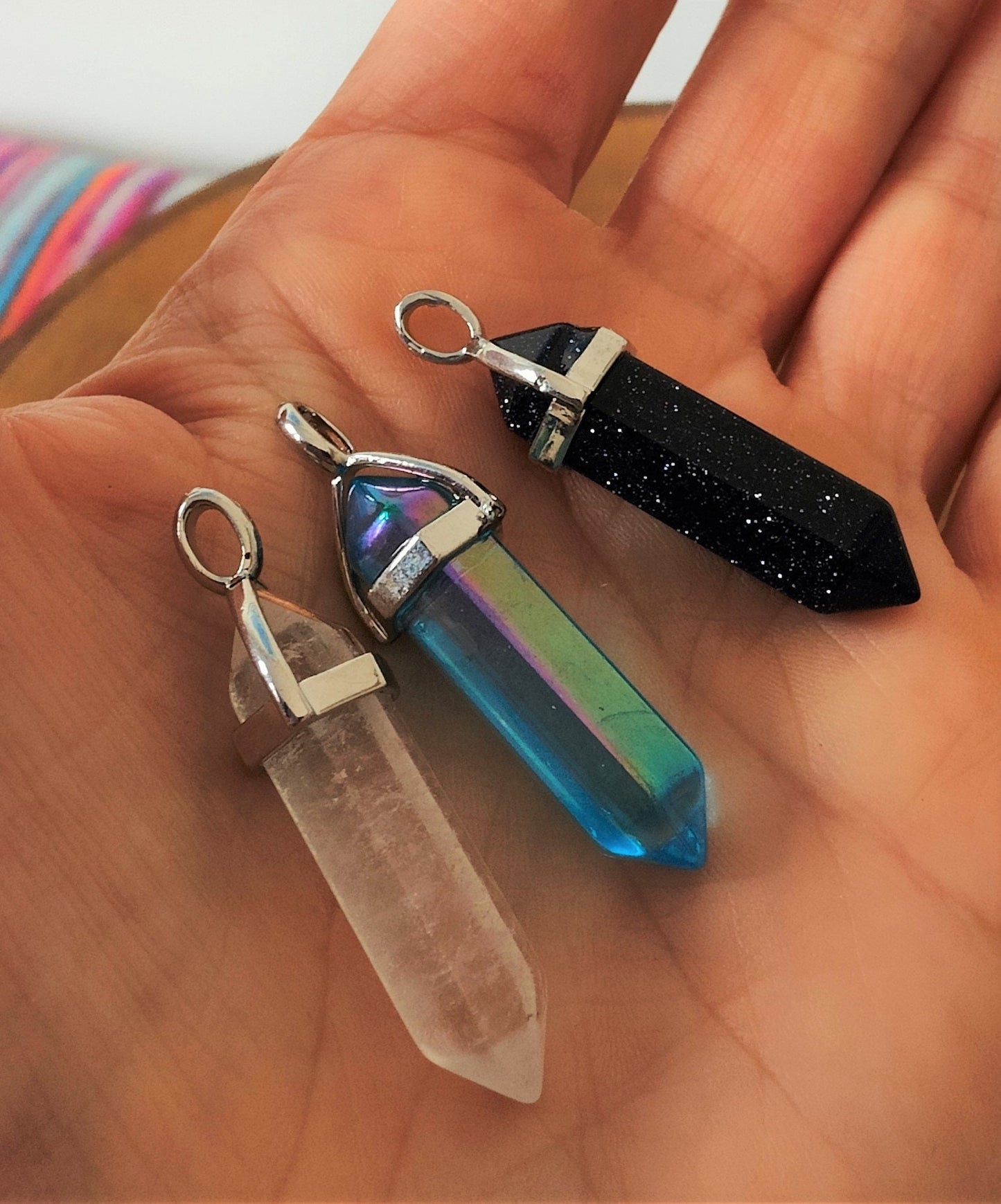 Long Lozenge Gemstone Pendant