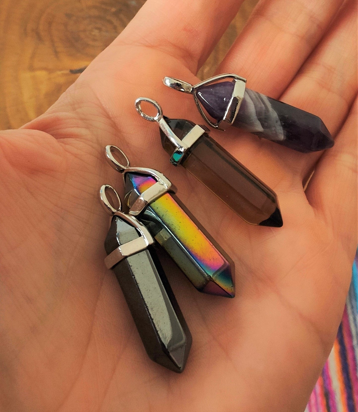 Long Lozenge Gemstone Pendant
