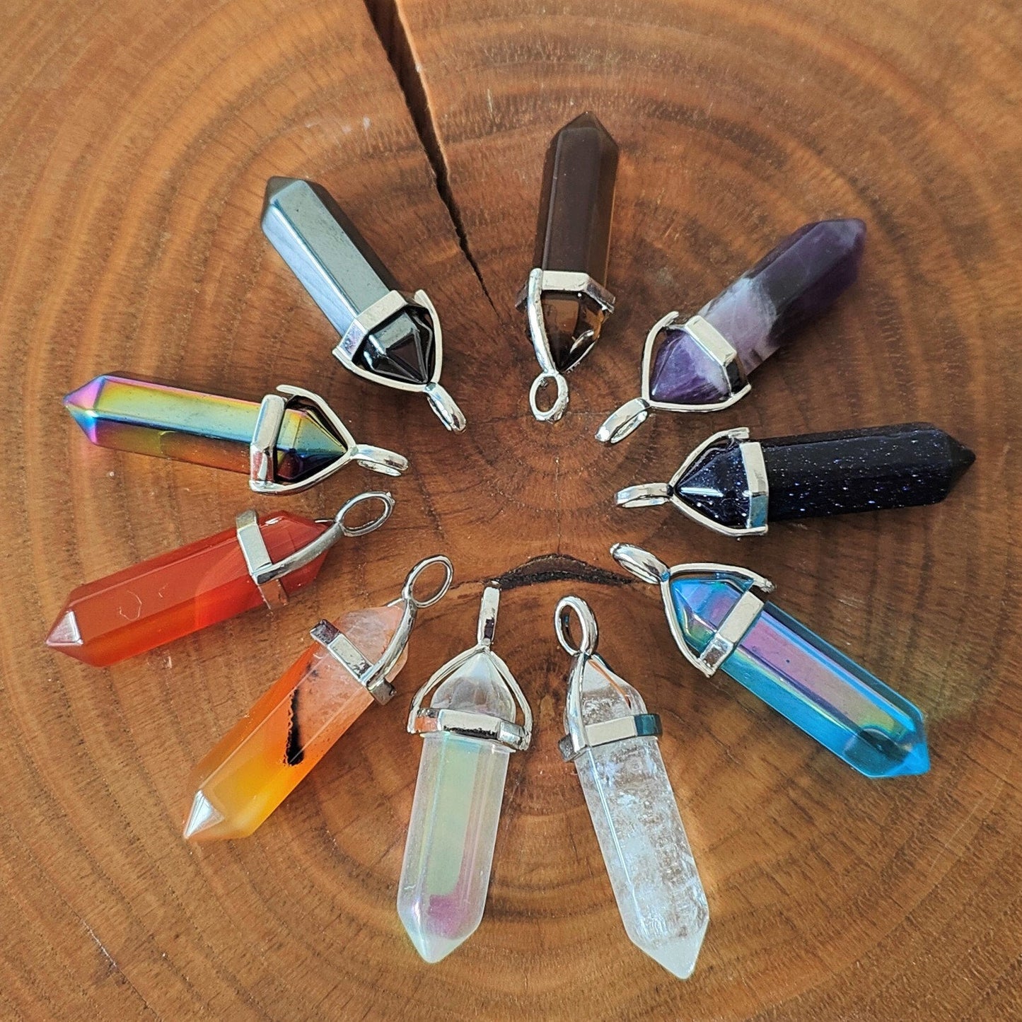 Long Lozenge Gemstone Pendant