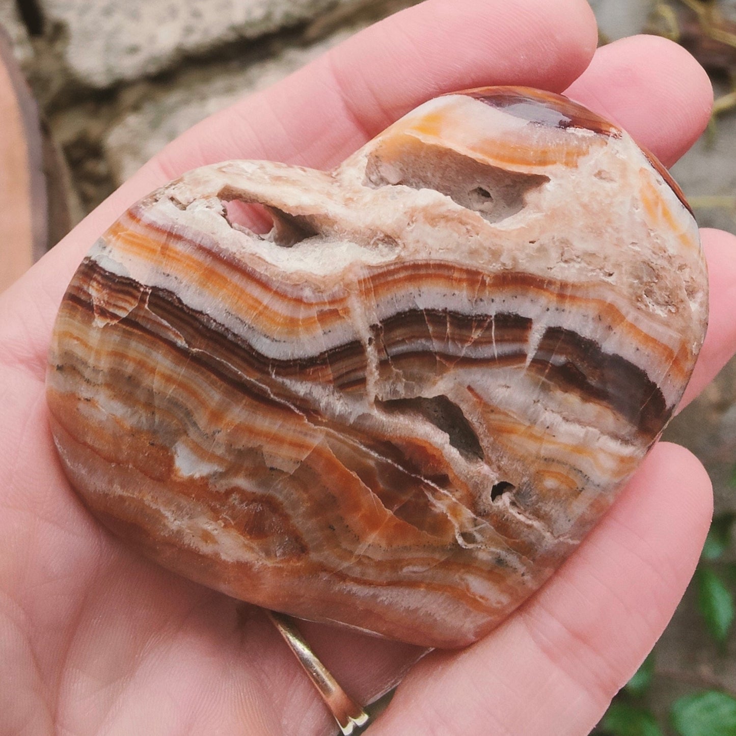 Agate Polished Heart 5.5cm