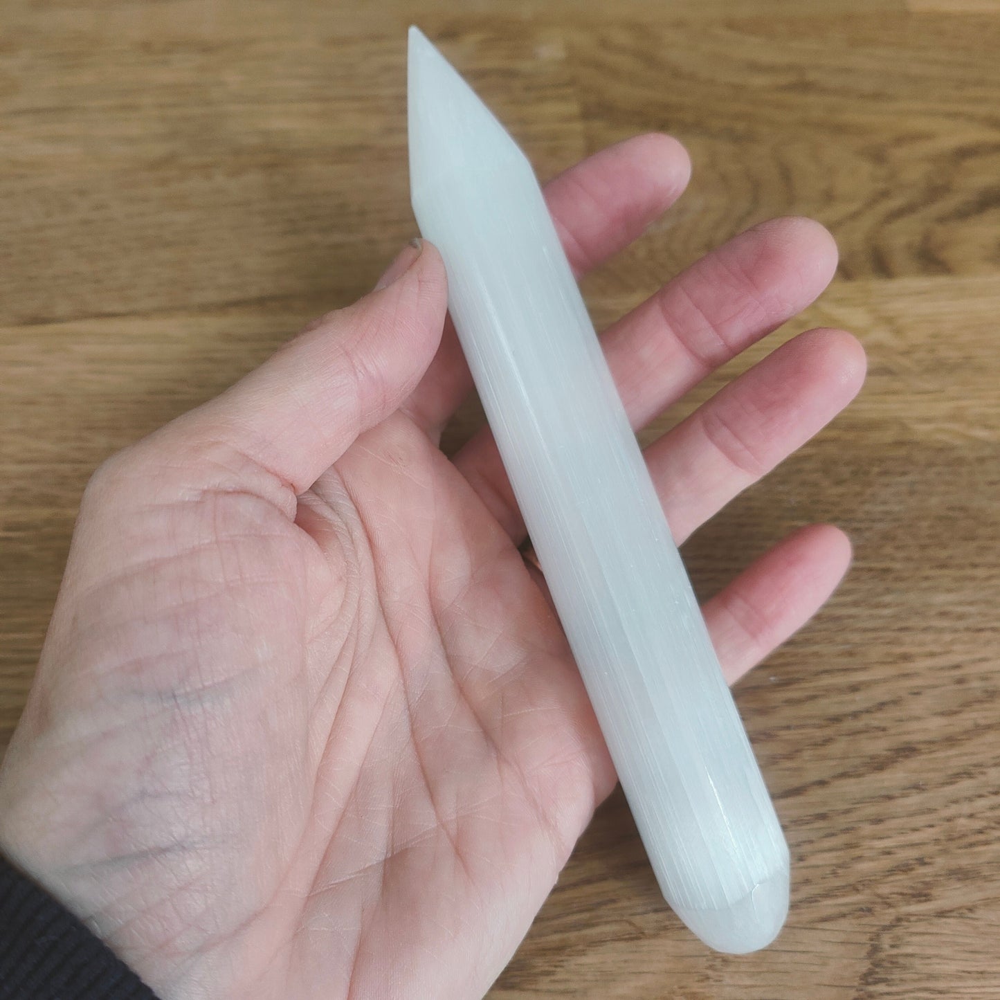 Selenite Natural Pointed Wand 16cm
