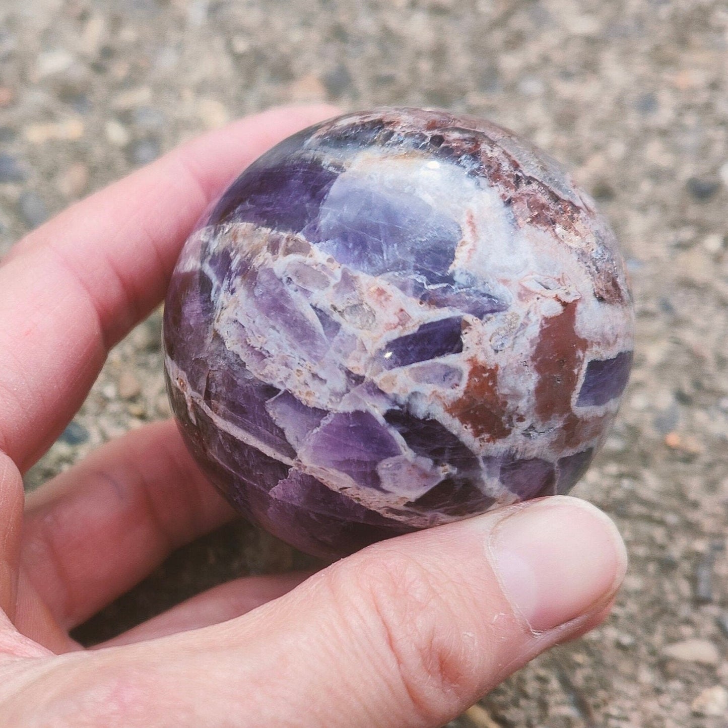 Chevron Amethyst Sphere 6cm