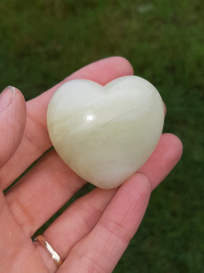 Large heart 4cm Green Jade