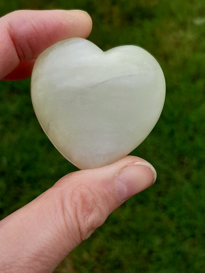 Large heart 4cm Green Jade