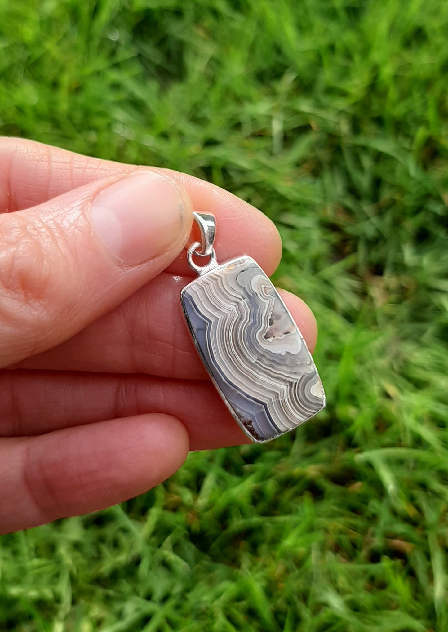 Crazy Lace Agate 925 Silver Pendant