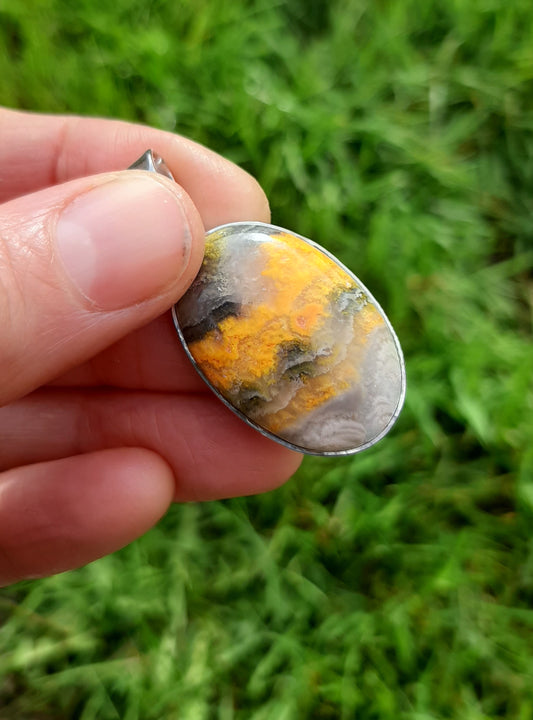 Bumblebee Jasper 925 Silver Pendant