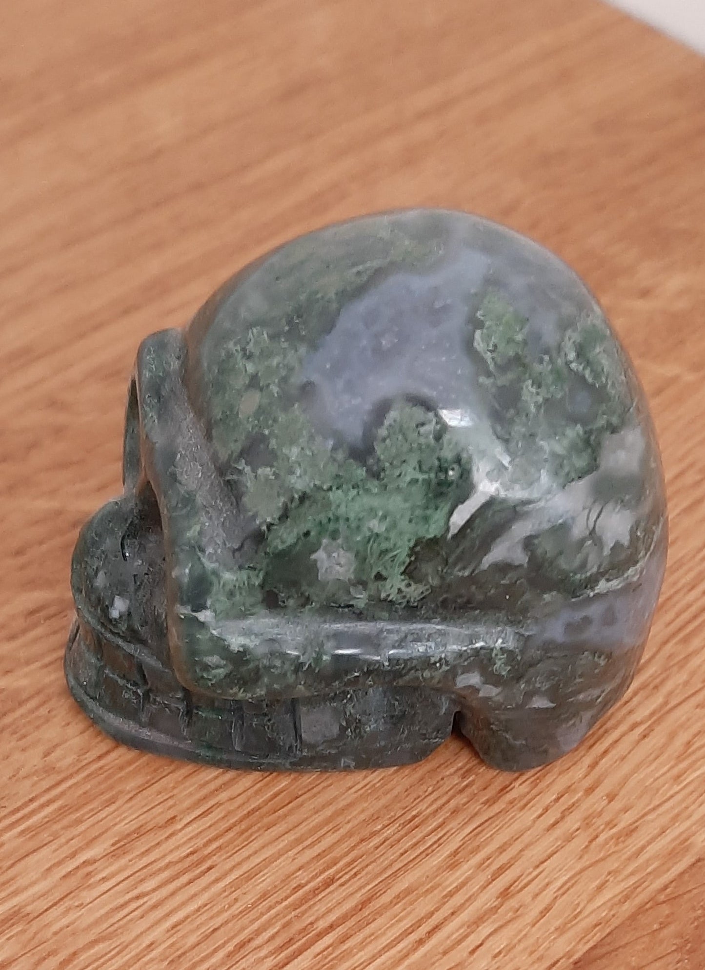 Moss Agate Crystal skull