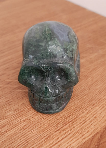 Moss Agate Crystal skull