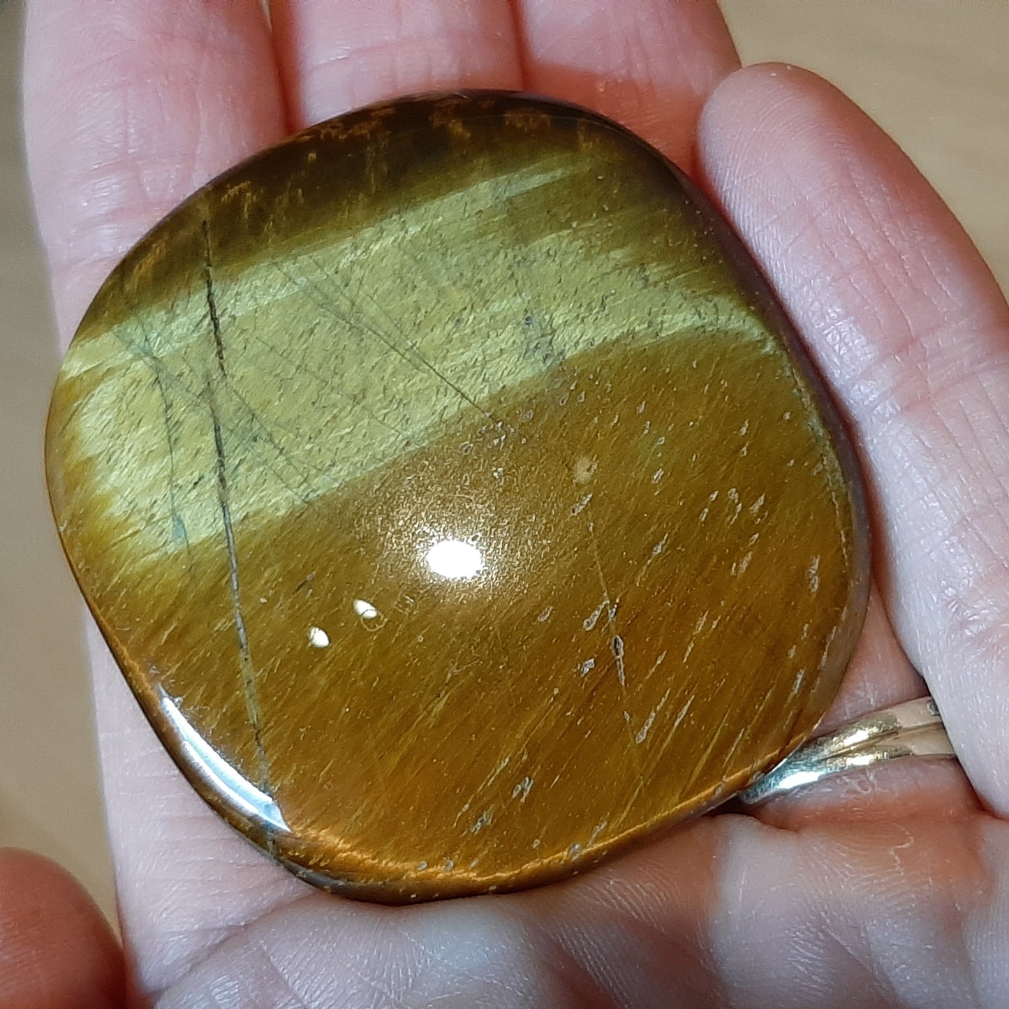 Tigers Eye Palm Stone