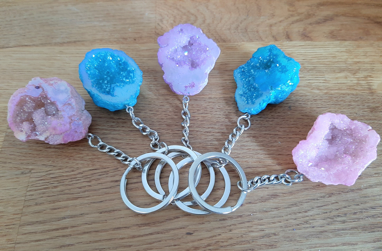 Agate Coloured Keyrings