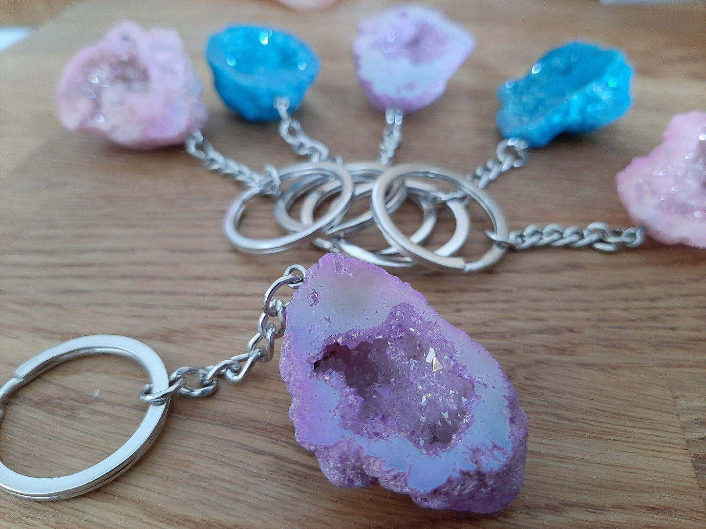 Agate Coloured Keyrings